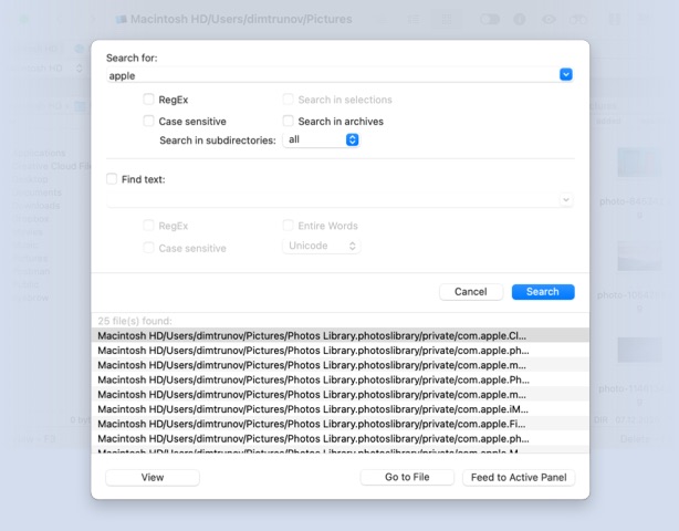 Advanced search with RegExp support
