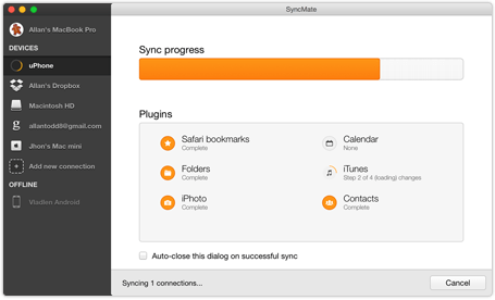 SyncMate sync options SyncMate sync options