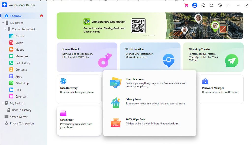 Dr.Fone Dr.Fone ist eine gute Lösung, um Dateien von Samsung auf Mac zu übertragen, aber teuer
