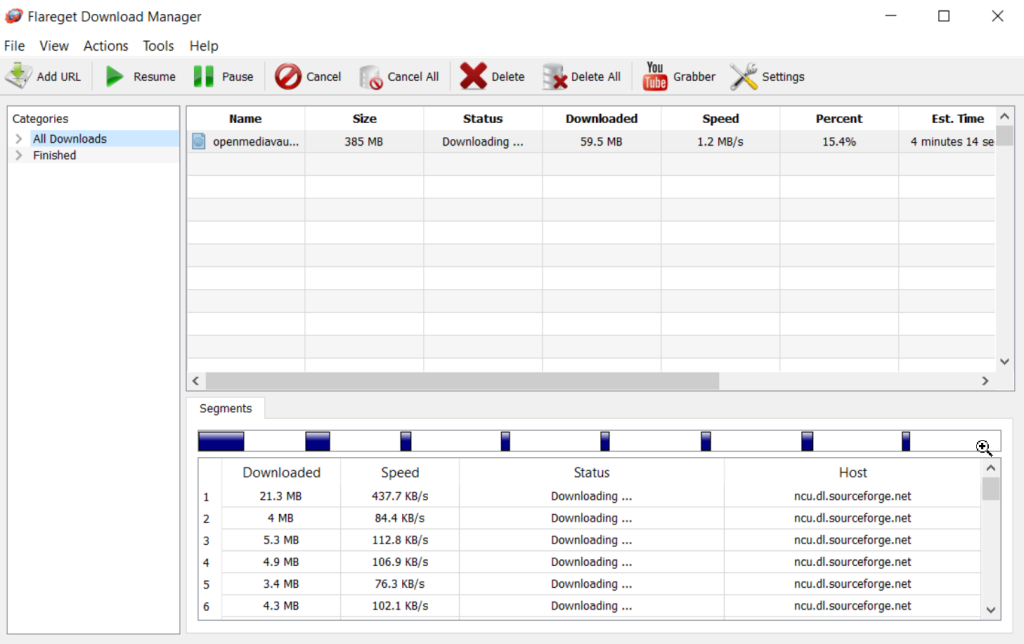 FlareGet Beschleunigen Sie Downloads auf dem Mac mit FlareGet, das die intelligente Dateiverwaltungsfunktion bietet