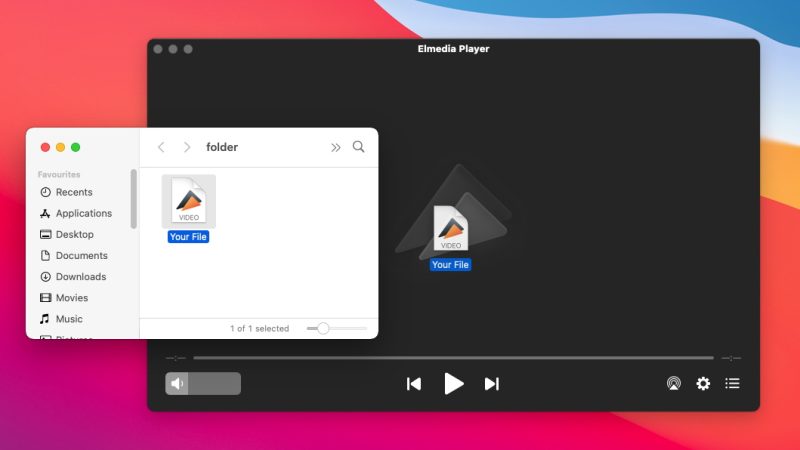 Drag and drop the MKV file to the player Adding the MKV video into Elmedia app