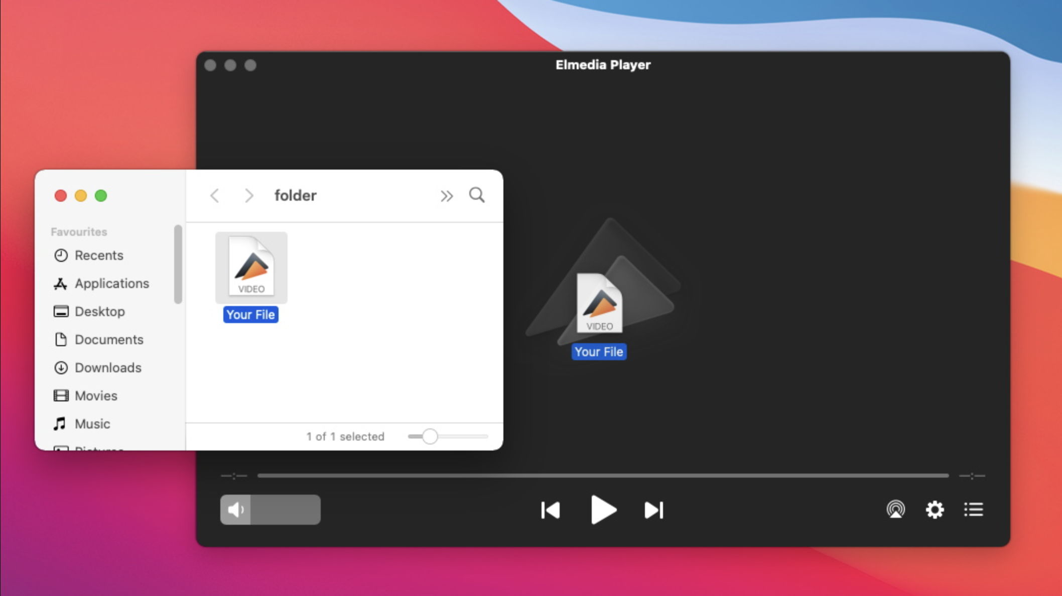 Add media file to Elmedia How to play h264 files on mac using Elmedia Player