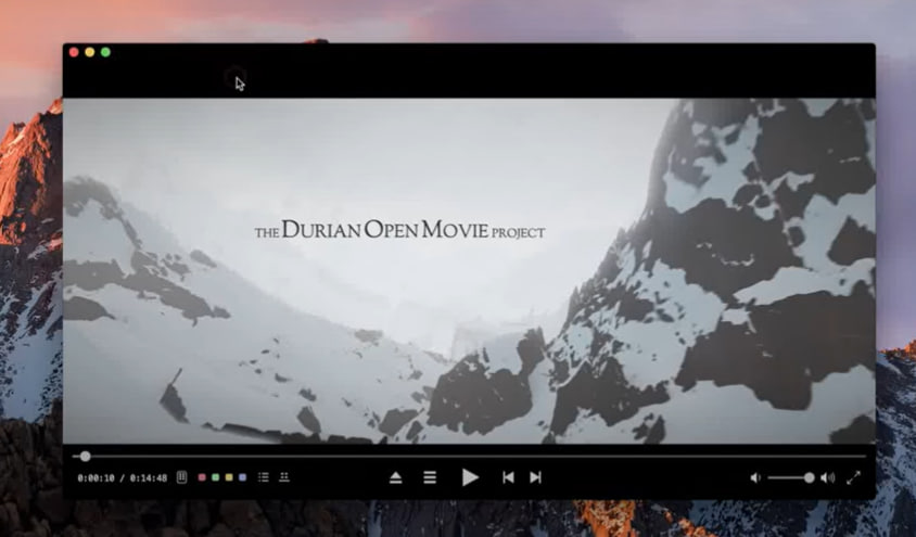 An .avi video is playing in the Macgo Player app Macgo Player