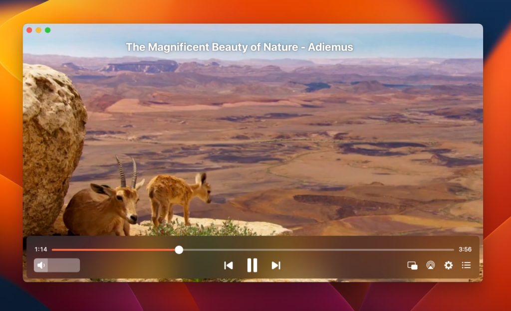 The video is playing in the Elmedia Player If you are looking for the IINA Player replacement, try the Elmedia Player