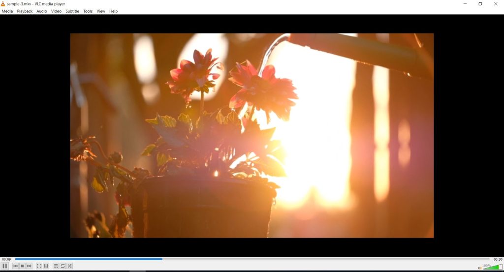 Running an .mkv file in the VLC player (Windows version) VLC Media Player on Windows