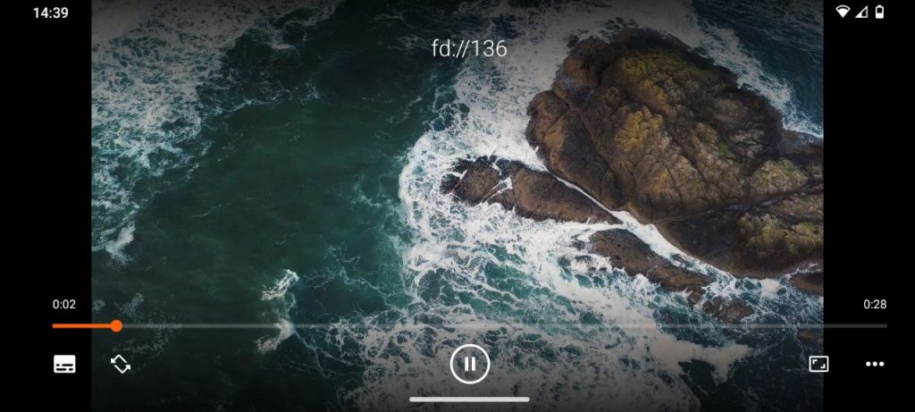 Video in MKV format - playback in the VLC (Android version) VLC on Android interface