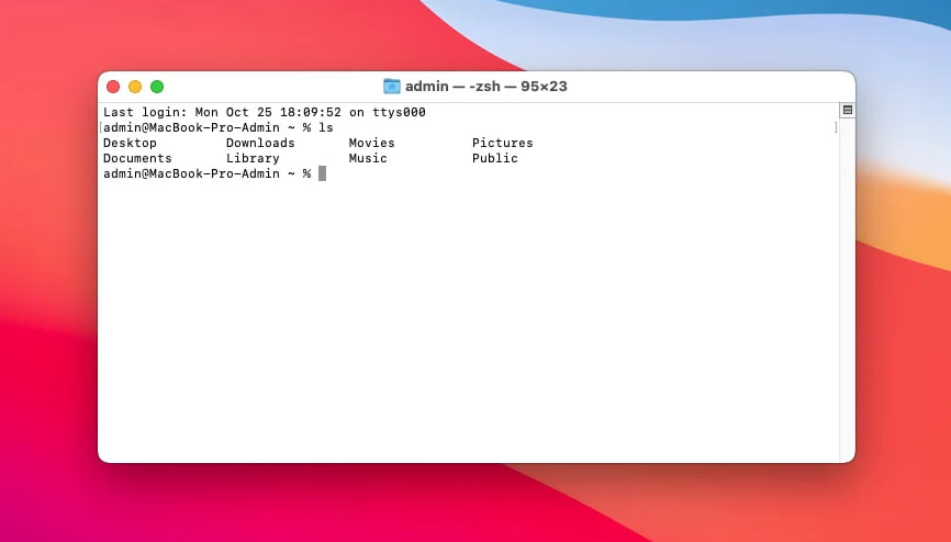 The terminal window. The terminal window.