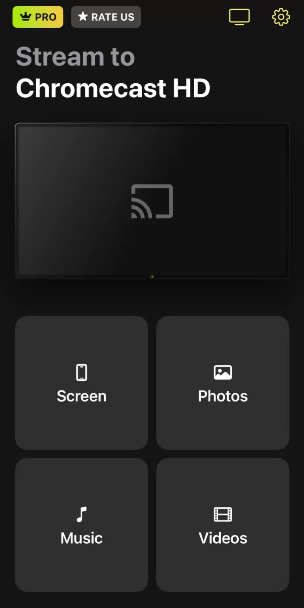 Tap on the Screen tile in DoCast