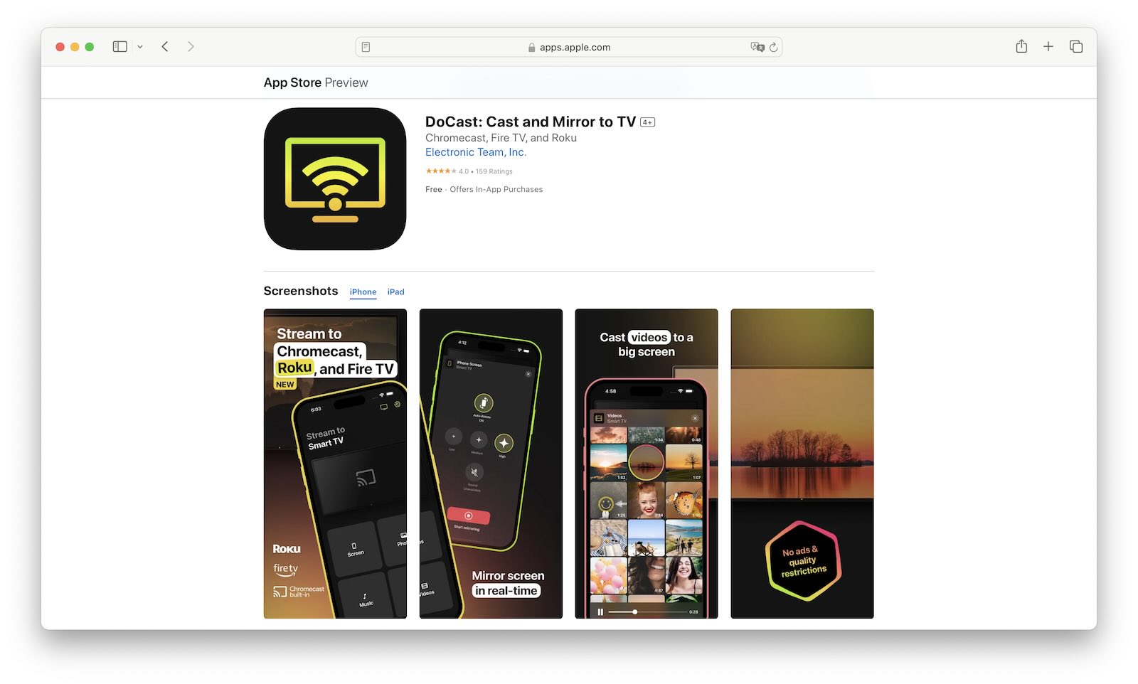 DoCast sur l'App Store