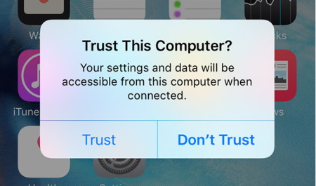Click Trust on your iPhone Click Trust on your iPhone