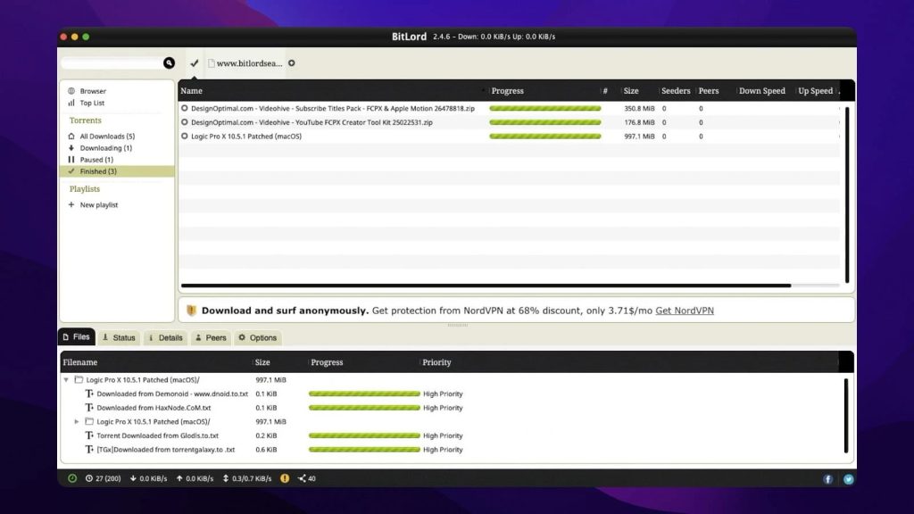 BitLord Torrent client Mac - BitLord
