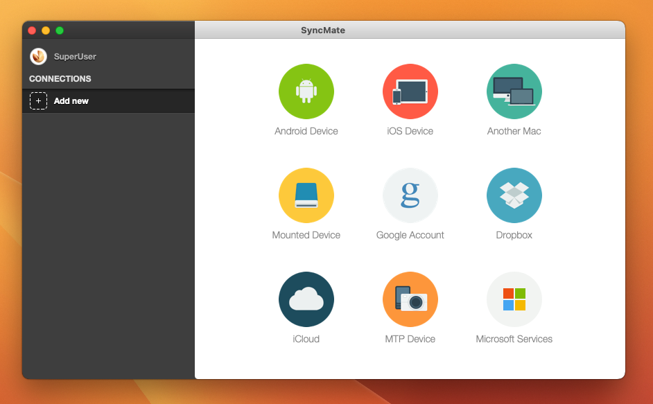 SyncMate Verbinden Sie HTC und macOS über SyncMate.