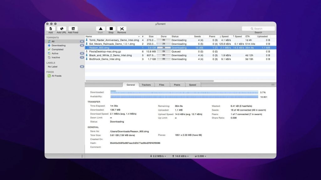 uTorrent Torrent client for Mac with intuitive interface, and wealth of features - uTorrent