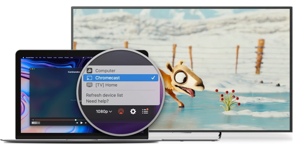Bildschirm Elmedia Player Streamen Sie drahtlos von Mac auf TV mit Elmedia Player