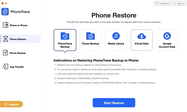 PhoneTrans を使用すると、異なるエコシステムの携帯電話間で写真を転送できます PhoneTrans を使用すると、異なるエコシステムの携帯電話間で写真を転送できます