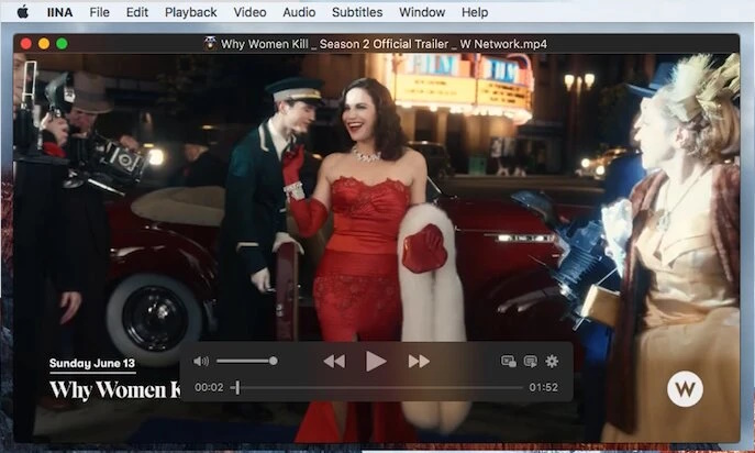 IINA Reproductor WebM para Mac con interfaz moderna de macOS